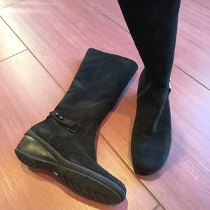 Aquatalia suede tall wedge boots